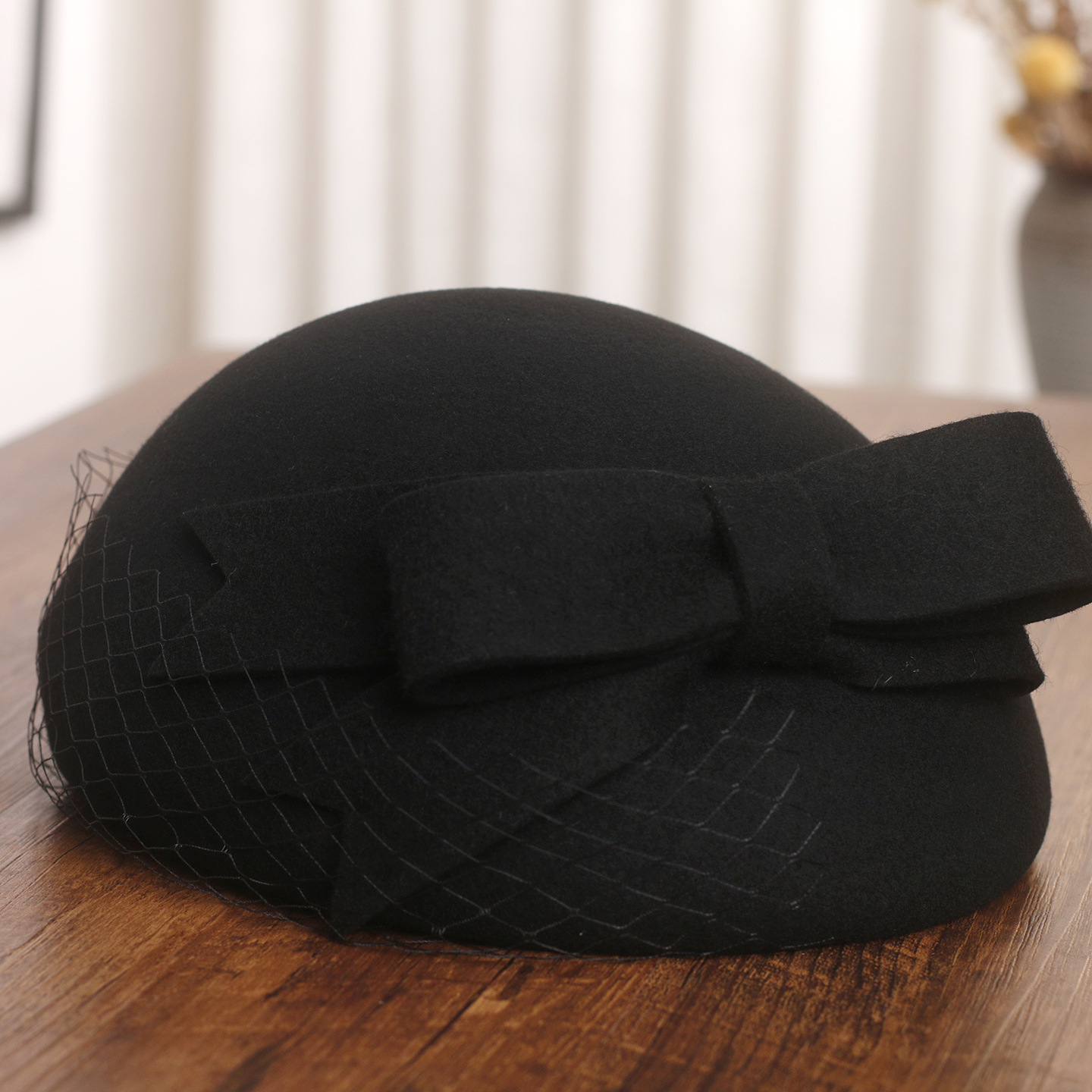 French Elegant Mesh-Bow Wool B - Beret French Wool 评论和价格