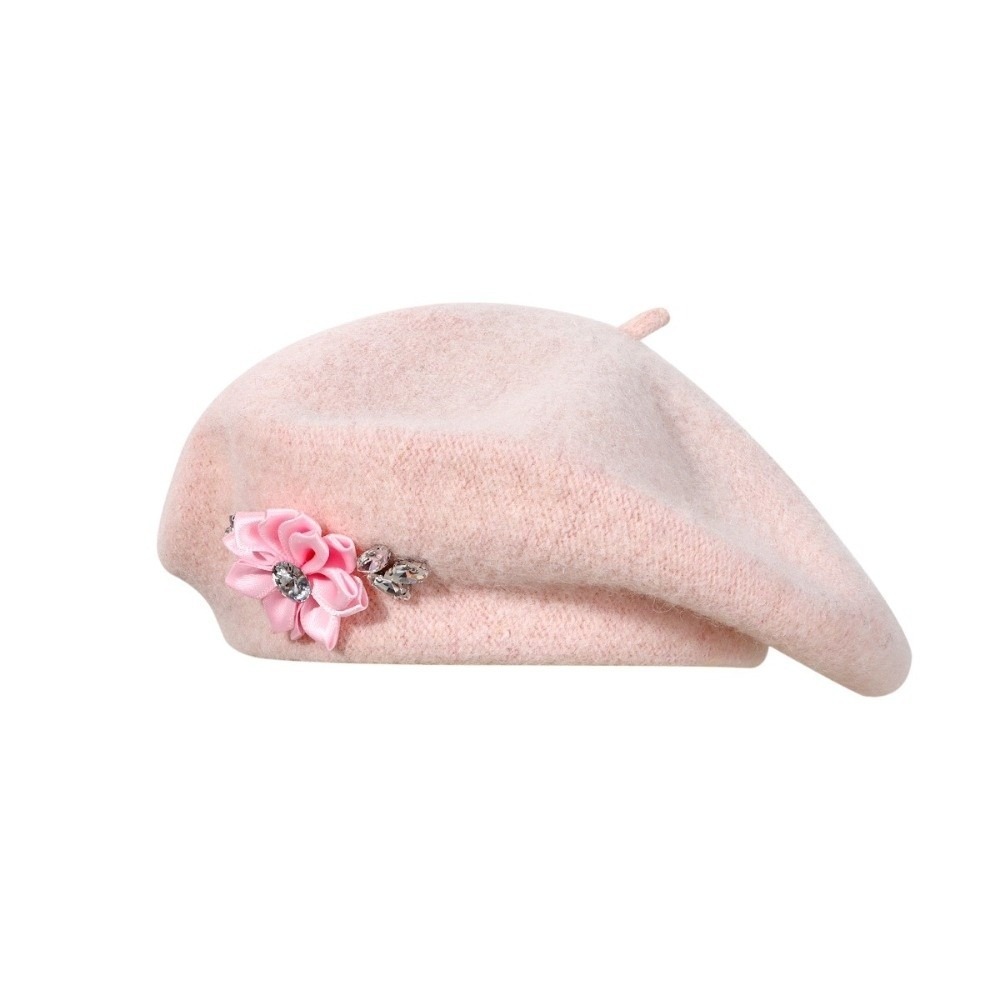 Sweet Solid Color Wool Beret C - Beret French Wool 评论和价格