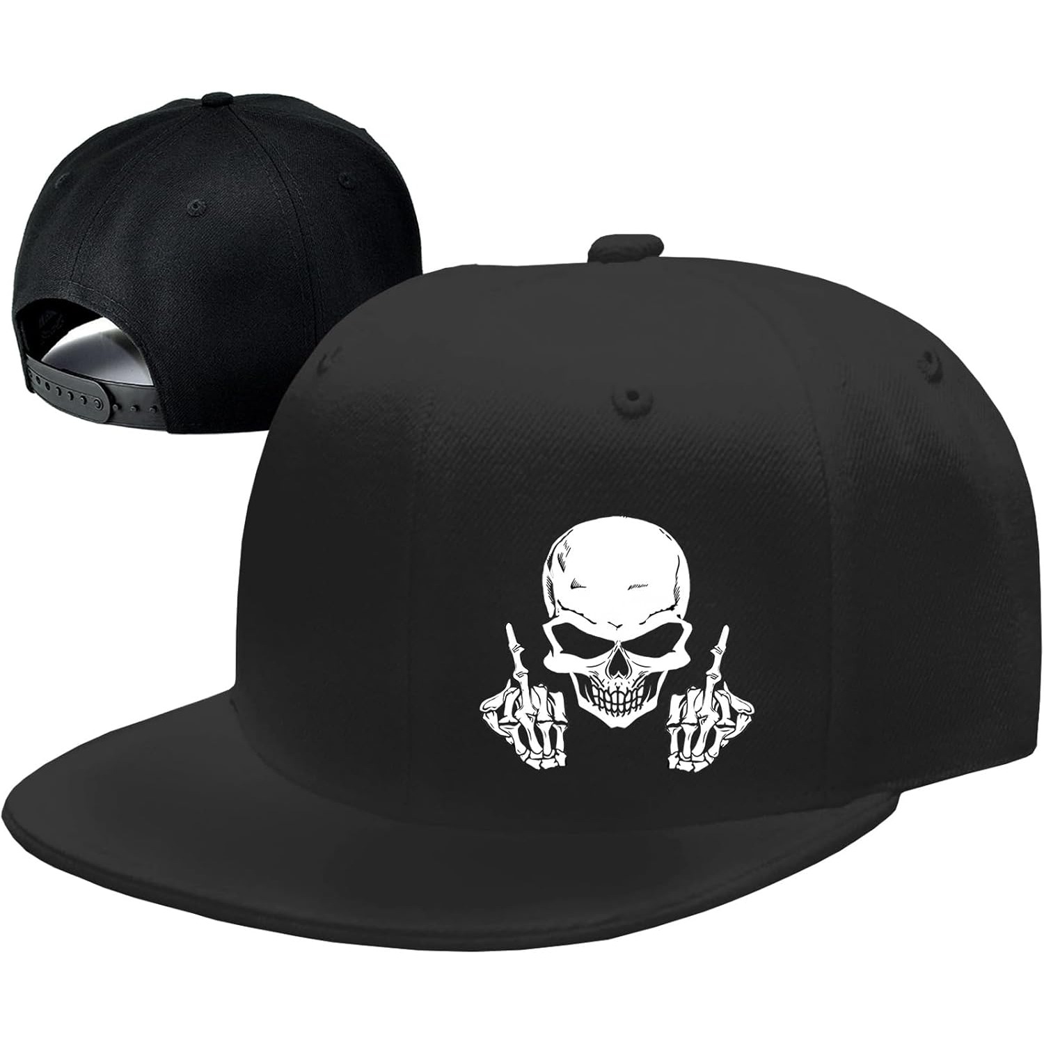 Skull Middle Finger Snapback H - Snapback Hat Flat 评论和价格