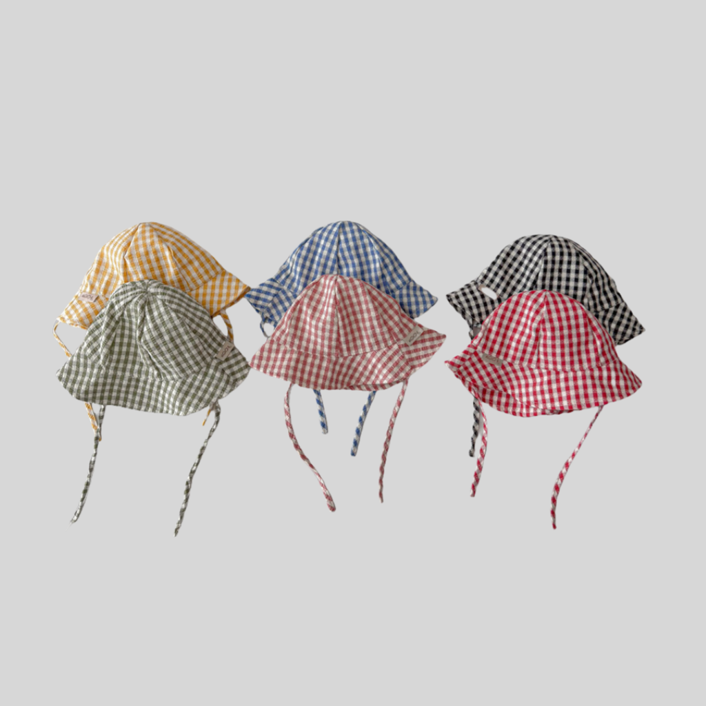 Ins Style Plaid Baby Bucket Ha - Bucket Hat Cotton 评论和价格