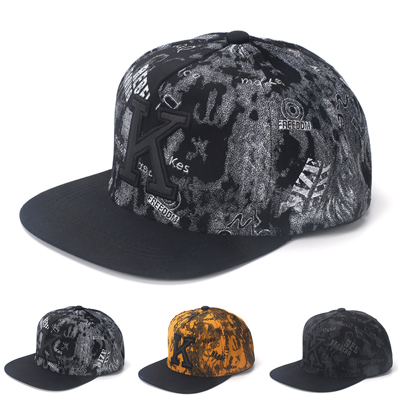 K Letter Hip Hop Baseball Caps - Snapback Hat Flat 评论和价格